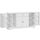 HOMCOM 55" Modern Sideboard Buffet Cabinet with Drawer & Side Storage Racks - White-A spacious top, a large drawer and three cabinets, keeping your dining essentials organised