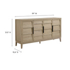 Modway Sinya 59" 4-Door Sideboard - Light Oak-4 Doors with Panel Design