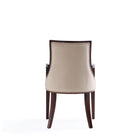 Manhattan Comfort Grand 22.5" Traditional Faux Leather and Velvet Upholstered Dining Armchair - Tan-Weight Capacity: 300 lb. Seat Height: 18.5"