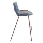 Zuo Desi Counter Stool - Azure Grey/Walnut - Set of 2-3 year limited warranty