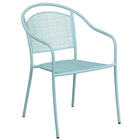28'' Square Sky Blue Indoor-Outdoor Steel Patio Table Set with 2 Round Back Chairs [CO-28SQ-03CHR2-SKY-GG]-4
