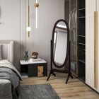 HOMCOM Full Length Mirror - 18.9" W x 57.9" H - Brown-Thick mirror for a gleaming and beautiful finish 