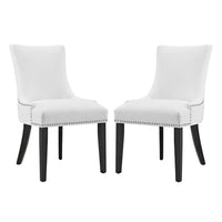 Modway Marquis Faux Leather Dining Chair - White - 2 Pack-Elegant Modern Dining Side Chair