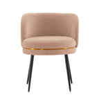 Manhattan Comfort Kaya 22.83" Modern Velvet Upholstered Dining Chair - Nude-Modern Dining Chair for Dining Room and Task Chair Usage