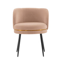 Manhattan Comfort Kaya 22.83" Modern Velvet Upholstered Dining Chair - Nude-Modern Dining Chair for Dining Room and Task Chair Usage