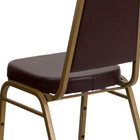 Flash Furniture HERCULES Series Trapezoidal Back Stacking Banquet Chair in Brown Vinyl - Gold Frame-Seamless Back Panel