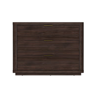 Manhattan Comfort Evelyn 32" Modern 3-Drawer Nightstand - Brown-Modern Nightstand for Bedroom and Living Room Use