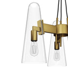 Modway Beacon 3-Light Pendant Light - Clear/Satin Brass-Professional Installation Required