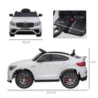 Aosom 12V Mercedes Benz AMG GLC63S Coupe Kids Electric Ride-On Car - White-Comes with functioning front and rear lights 