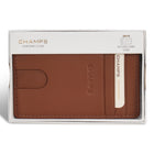 Champs Onyx Leather Access Card Case - Brown-Easy access credit card slot