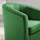 Modway Prospect Performance Velvet Swivel Armchair - Emerald-Rotating Swivel Base