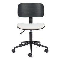 Zuo Duravel Office Chair - White/Black-Plush and durable faux leather fabric