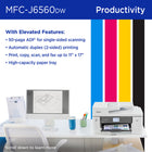 Brother INKvestment MFC-J6560DW Wireless Colour Inkjet All-in-One Printer with 2.7” Touchscreen-Professional print quality. Our PerfectPrint Auto Detection System helps support reliable and consistent print quality for crisp, efficient printing and results you can be proud of