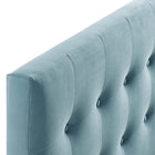 Modway Emily Biscuit Tufted Performance Velvet Queen Headboard - Light Blue-Dense Foam Padding