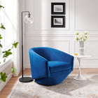 Modway Series Performance Velvet Fabric Swivel Chair - Navy-Durable Stain-Resistant Fabric