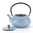 Minimal Enamelled Cast Iron Teapot - Dot Blue - 0.6 L-Distributes heat evenly, maintains temperature longer