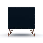 Manhattan Comfort Rockefeller 20.08" Mid-Century Modern 1-Drawer Nightstand 2-Piece Set - Tatiana Midnight Blue-30 Day Limited Manufacturer's Warranty