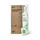 Perk Compostable Paper Hot Cup - 16 Oz. - White Green - 300 Pack-Comes in white with green accents and made of paper