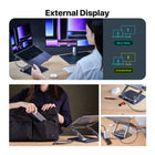 Adam Elements Hub Stand Pro 6-in-1 USB-C Hub - Laptop Stand - Grey-Ports:USB-C Host x 1: USB-C 3.1 Gen 2, connects to the USB-C device;. USB-C PD x 1: Power Delivery pass-through charging up to 100W / 5Gbps;. USB-A x 2: Supports data transfer speeds up to 5Gbps;. HDMI x 1: Supports up to 4K @ 60Hz for high-definition video output;. RJ45 x 1: Ensures reliable wired internet connectivity
