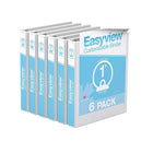 Davis Group Easyview Premium Binder - Round Ring - Customizable - 1" - White - 6 Pack-3 Ring Binder