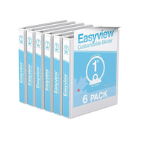 Davis Group Easyview Premium Binder - Round Ring - Customizable - 1" - White - 6 Pack-3 Ring Binder