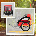Aosom Double Bike Trailer for Kids with Steel Frame and 5-Point Safety Belts - Red-Wide seat with two safety harness seat belts so two children can sit together 