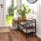 Seville Classics 3-Tier Resin-Wood Shoe Rack-Weight capacity: 11.88 lbs per shelf