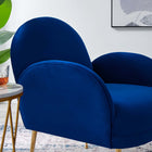 Modway Transcend Performance Velvet Armchair - Navy-Dense Foam Padding