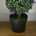 HOMCOM 3.5' Potted Artificial Plant Ball Tree with Lavender Flowers - Green - 2 Pack-Colour: Green 