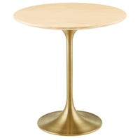 Modway Lippa 20" Round Wood Side Table - Gold Natural-Modern Side Table