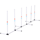 PawHut Adjustable Dog Agility Training Obstacle Set - White-Benefits both owners and pets, offer a lot of exercise and fun for your pets, perfect for home practice 