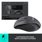 Logitech Marathon M705 Wireless Mouse - Black-The tiny Logitech Unifying receiver stays in your laptop and you can easily add compatible wireless mice and keyboards to the same wireless receiver