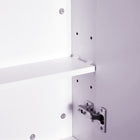 HOMCOM Wall Mount Medicine Cabinet with Mirror and Two Doors - Light Lilac-Colour: Light Lilac  