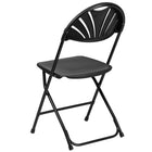 Flash Furniture HERCULES Series Plastic Fan Back Folding Chair - Black-Ventilated Fan Back