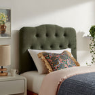 Modway Annabel Premium Linen Blend Twin Headboard - Sage-Wood Blend Frame