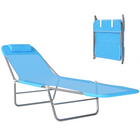 Outsunny Outdoor Lounge Chair - Folding Adjustable Reclining Chair - Blue-Great for garden, balcony, swimming pool, beach and more