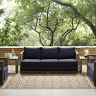 Modway Ariana Vintage Floral Trellis Indoor/Outdoor Area Rug - 9 ft W x 12 ft L - Light/Dark Beige-Gripping Rubber Underside