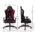 Emerge Vartan Bonded Leather Gaming Chair - Red-Seat Dimensions: 20.8" W x 17.8" D