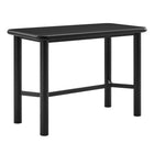 Modway Alvia Rectangular 60" Oak Wood Bar Table - Black-Rectangular Bar Height Pub Table