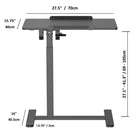 Uplite Height Adjustable Mobile Desk - Sit-Stand Tilting Overbed Table with Wheels - Black-With a height range of 27.2” to 41.3” (69 to 105 cm) and a tilting tabletop from 0 to 180°, this desk is ideal for settings such as home, hospital, offices, art and music studios, libraries, as well as dental, optometry, and medical clinics
