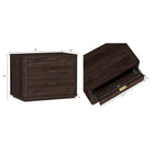 Manhattan Comfort Evelyn 32" Modern 3-Drawer Nightstand 2-Piece Set - Brown-Smooth Rounded Edges Add a Modern Charm and Enhance Safety
