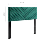 Modway Alyson Angular Channel Tufted Performance Velvet Twin Headboard - Teal-Angular Channel Tufting
