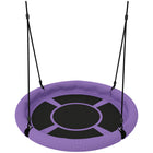 Qaba 3' Dia. Kids Saucer Swing Seat with Height Adjustable Hanging Ropes - Purple-Nearly 100 cm diameter swing fits 1-2 children 