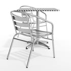 Flash Furniture 27.5" Square Aluminum Indoor-Outdoor Table Set with 2 Slat Back Chairs-Designed for Commercial and Residential Use