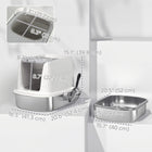 PawHut Large Stainless Steel Cat Litter Box with Lid and Metal Scoop - 20.6" L x 16.3" W - White-Front-entry and top-exit enhance accessibility for cats 