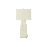 Monarch Specialties 29" H Contemporary Table Lamp - White Ceramic / Ivory / Cream Shade-This art-deco inspired 29"h table lamp with a white ceramic columnar base in a sleek geometric design, topped with an ivory linen drum shade and finished with a silver finial on top, brings fashionable style to a living room, bedroom, or office space