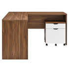 Modway Envision 73.5" Wood Desk and File Cabinet Set - Walnut White-10