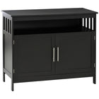 HOMCOM 39.4" L Kitchen Sideboard - Black-Ideal for your dining room, living room, foyer, and office