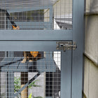 PawHut 61" H Outdoor Catio Window Box - Grey-Constructed from robust fir wood for longevity 