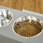 PawHut Elevated Large Dog Bowls with Storage - Grey-With the storage function, you can put some pet supplies in it 
